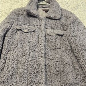 JW PEI Gray Teddy Jacket Plush Warmth